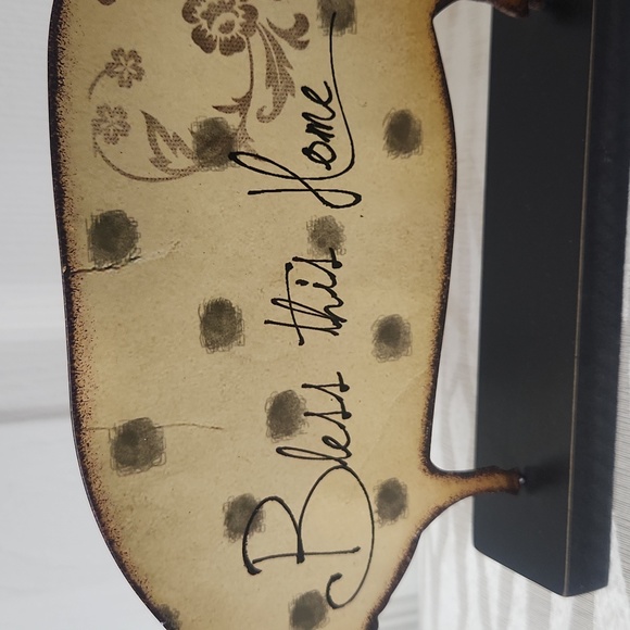 Country, Bless This Home, Pig Sign, Tin, Brown and black - Picture 3 of 9